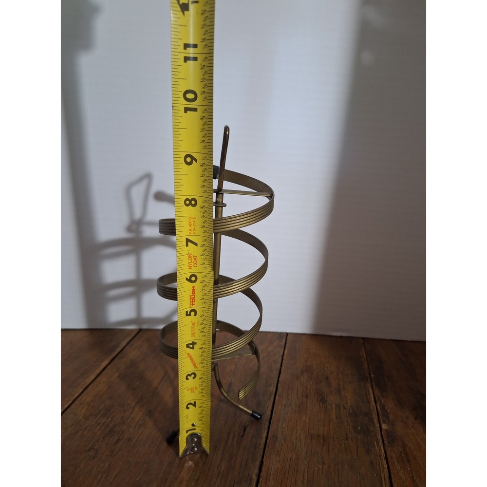 Vintage MCM Brass Spiral Earring Organizer Mid Century Modern Metal Stand - Picture 4 of 5